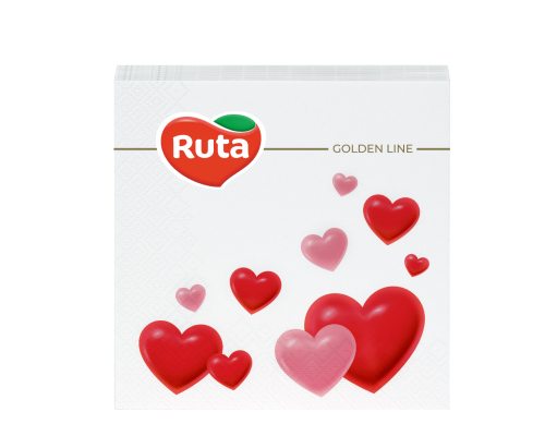 Napkins Ruta Heart 2-ply 33x33 cm, 20 sheets