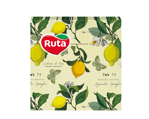 Napkins Ruta Lemon 2-ply 33x33 cm, 20 sheets