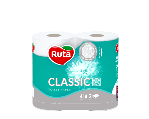 Туалетний папір двошаровий Ruta Classic 4 рулони