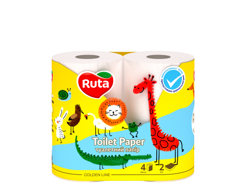 Папір туалетний двошаровий Ruta Kids 4 рулони