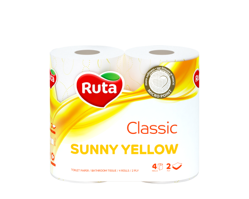 Папір туалетний двошаровий Ruta Classic 4рул жовтий