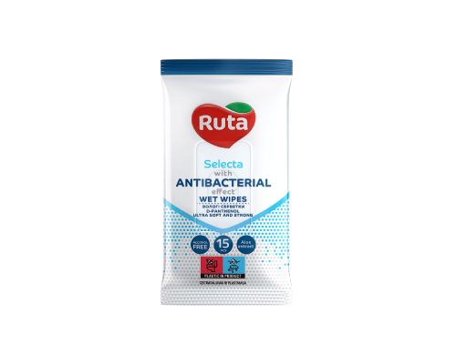 Wet wipes Ruta Selecta Kids 15sheets with antibacterial effect 