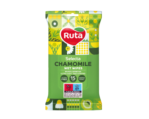 Вологі серветки Ruta Selecta Chamomile 15 штук
